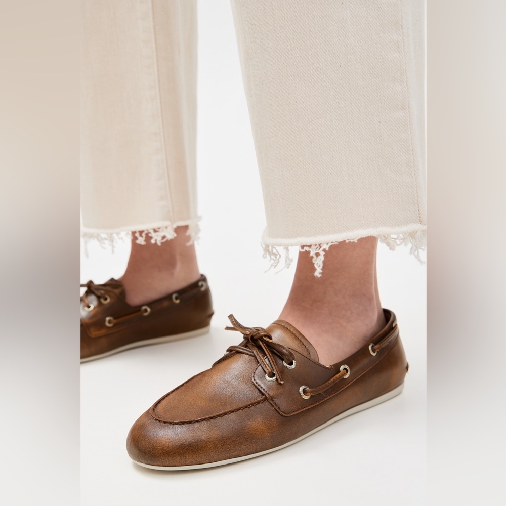 Sperry Leather Boat Shoes Tan Brown Size 7  worn once - excellent!